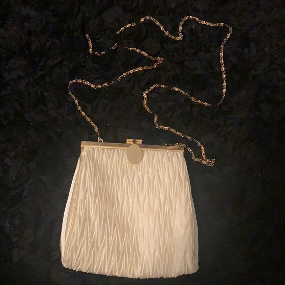 White and gold small purse